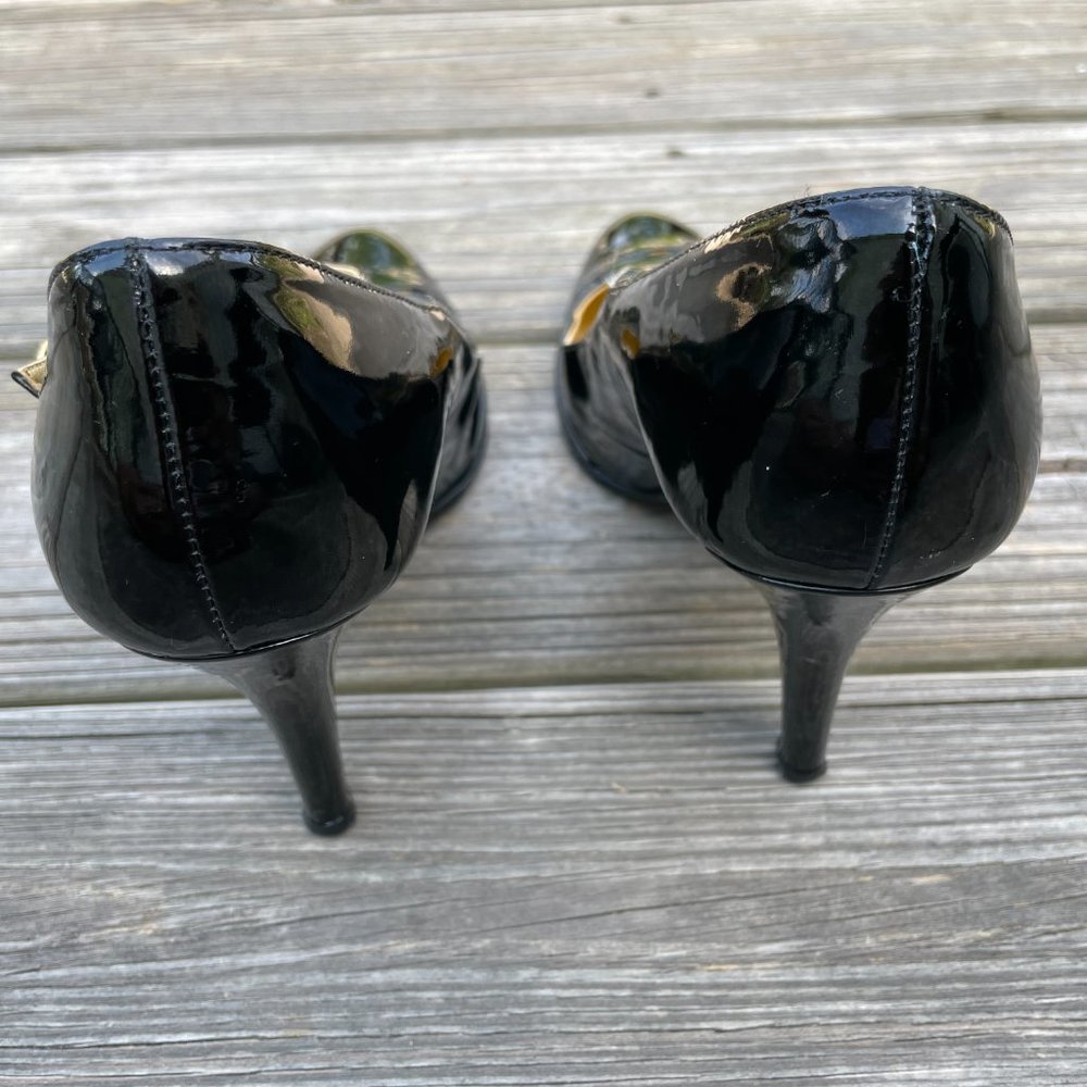 J Crew Women Heels Shoes Pump Black Patent Leather - Picture 7 of 13